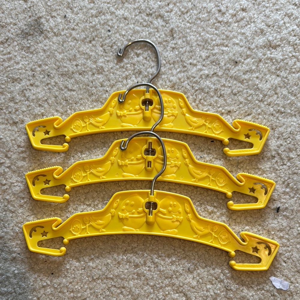 Yellow Translucent Plastic Hangers with Metal Hook
